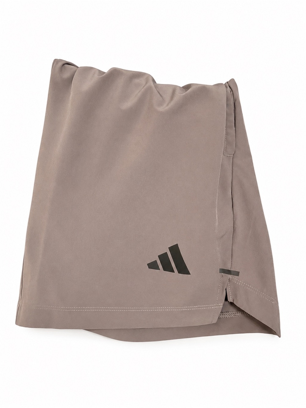 adidas Taupe Brown Athletic Shorts with Elastic Waistband